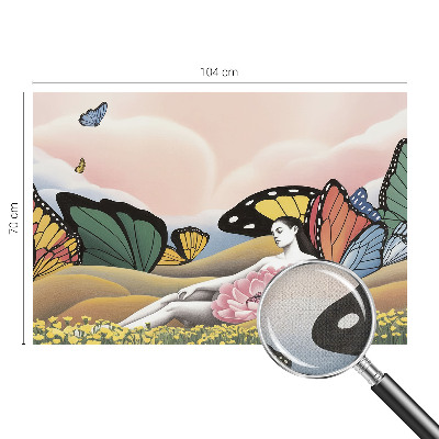 Selbstklebende Fototapete für die Wand mit Motiv einer Schmetterlingswiese