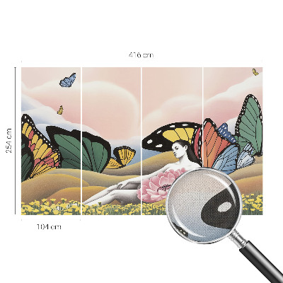 Selbstklebende Fototapete für die Wand mit Motiv einer Schmetterlingswiese
