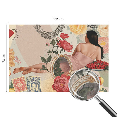 Selbstklebende Fototapete fürs Wohnzimmer Florale Eleganz