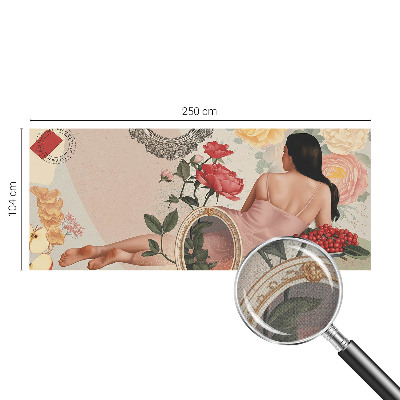 Selbstklebende Fototapete fürs Wohnzimmer mit floralem Motiv in eleganter Ausführung