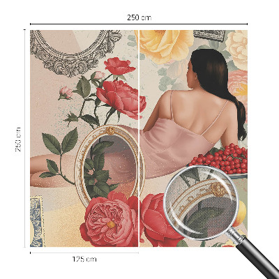 Selbstklebende Fototapete fürs Wohnzimmer mit floralem Motiv in eleganter Ausführung