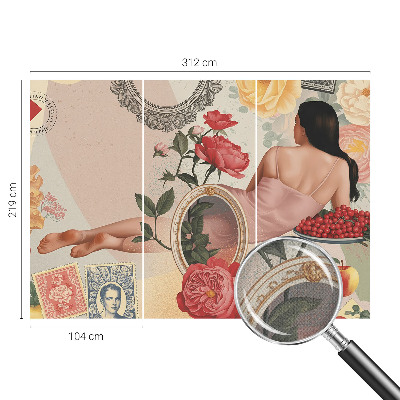 Selbstklebende Fototapete fürs Wohnzimmer Florale Eleganz