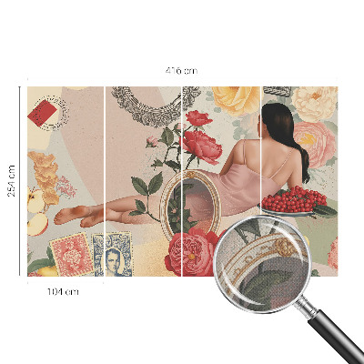 Selbstklebende Fototapete fürs Wohnzimmer mit floralem Motiv in eleganter Ausführung