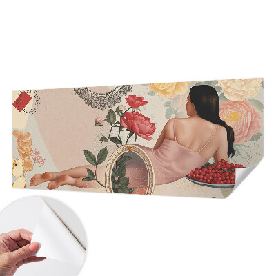Selbstklebende Fototapete fürs Wohnzimmer mit floralem Motiv in eleganter Ausführung