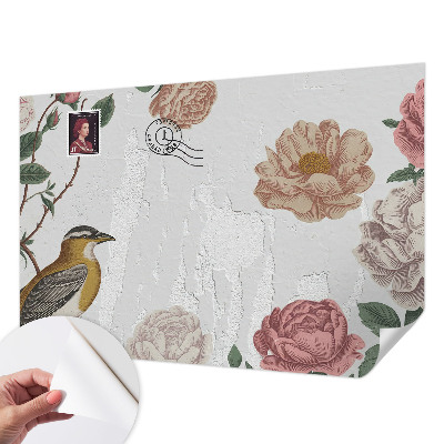 Selbstklebende Fototapete fürs Kinderzimmer mit Vintage-Blumenmuster
