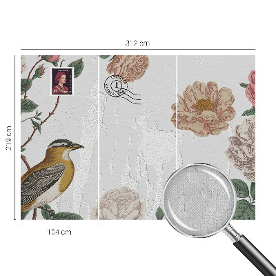 Selbstklebende Fototapete fürs Kinderzimmer Vintage-Blumen