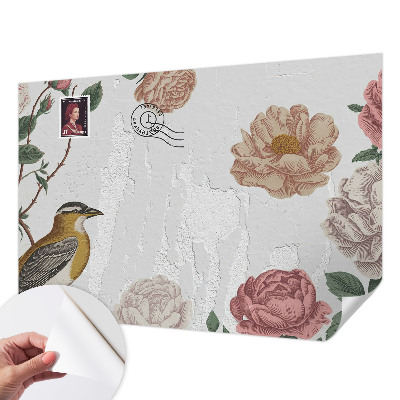 Selbstklebende Fototapete fürs Kinderzimmer Vintage-Blumen