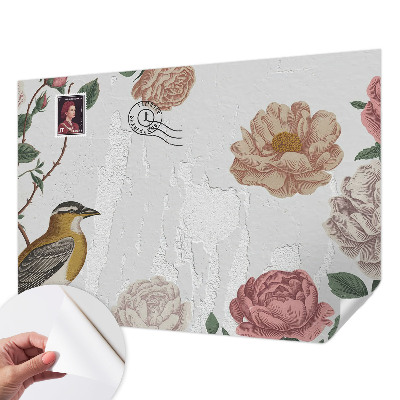 Selbstklebende Fototapete fürs Kinderzimmer Vintage-Blumen