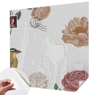 Selbstklebende Fototapete fürs Kinderzimmer Vintage-Blumen