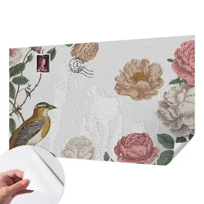 Selbstklebende Fototapete fürs Kinderzimmer mit Vintage-Blumenmuster