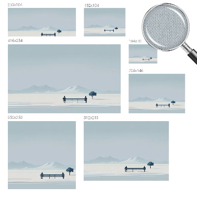 Motivtapete fürs Wohnzimmer mit einem minimalistischen Landschaftsdesign