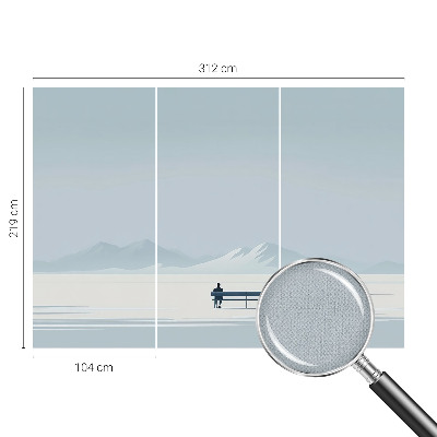 Motivtapete fürs Wohnzimmer mit einem minimalistischen Landschaftsdesign