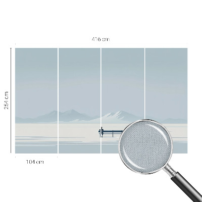 Motivtapete fürs Wohnzimmer mit einem minimalistischen Landschaftsdesign