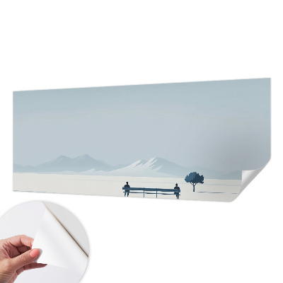 Motivtapete fürs Wohnzimmer mit einem minimalistischen Landschaftsdesign