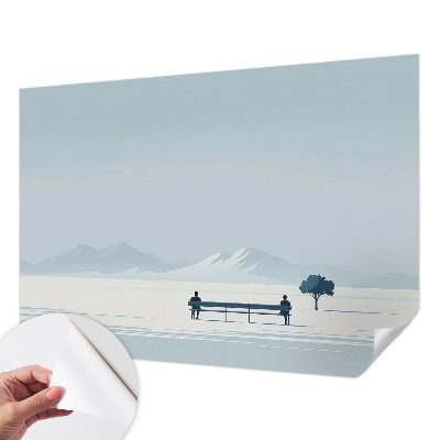 Motivtapete fürs Wohnzimmer mit einem minimalistischen Landschaftsdesign