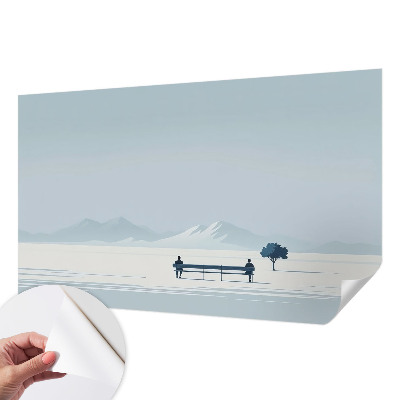 Motivtapete fürs Wohnzimmer mit einem minimalistischen Landschaftsdesign