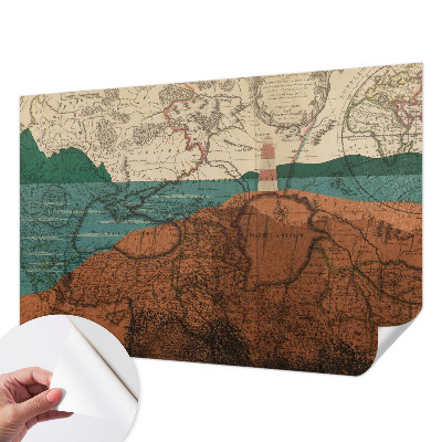 Selbstklebende Fototapete mit historischem Kartenmotiv