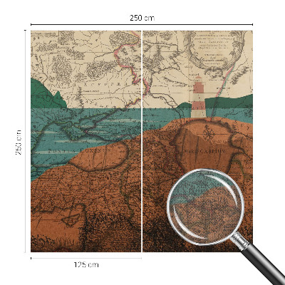 Selbstklebende Fototapete mit historischem Kartenmotiv