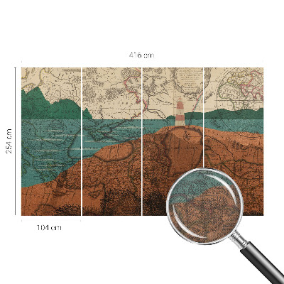 Selbstklebende Fototapete mit historischem Kartenmotiv