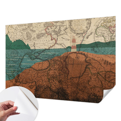 Selbstklebende Fototapete mit historischem Kartenmotiv