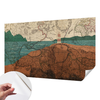 Selbstklebende Fototapete mit historischem Kartenmotiv