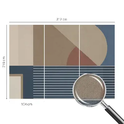 Selbstklebende Fototapete fürs Wohnzimmer mit harmonischem Geometriemotiv