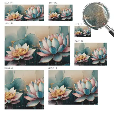 36D-Fototapete fürs Wohnzimmer mit Lotusblumenmotiv der Harmonie