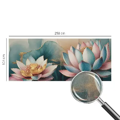36D-Fototapete fürs Wohnzimmer mit Lotusblumenmotiv der Harmonie