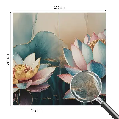 36D-Fototapete fürs Wohnzimmer mit Lotusblumenmotiv der Harmonie