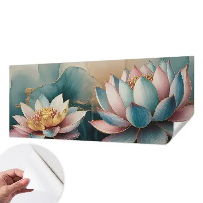36D-Fototapete fürs Wohnzimmer mit Lotusblumenmotiv der Harmonie