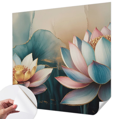 36D-Fototapete fürs Wohnzimmer Lotusblumen der Harmonie