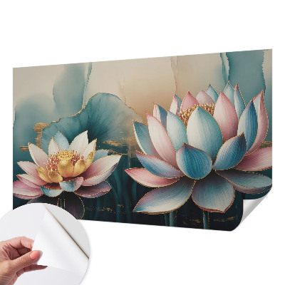 36D-Fototapete fürs Wohnzimmer Lotusblumen der Harmonie