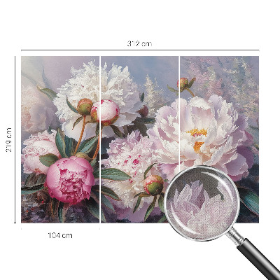 36D-Fototapete fürs Schlafzimmer Pfingstrosenstrauß