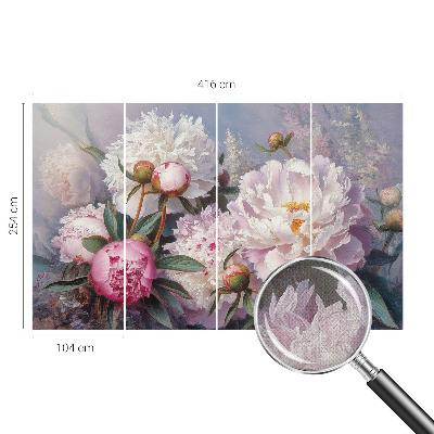 36D-Fototapete fürs Schlafzimmer Pfingstrosenstrauß