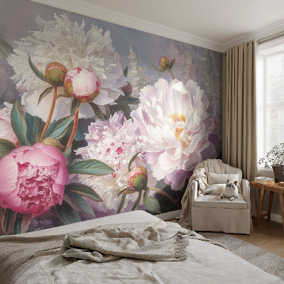 36D-Fototapete fürs Schlafzimmer Pfingstrosenstrauß