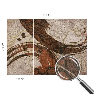 Moderne Fototapete nach Maß mit künstlerischer Kartenillustration