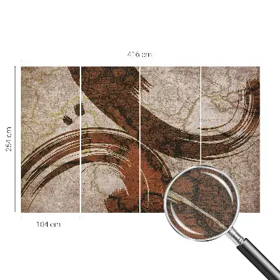 Moderne Fototapete nach Maß mit künstlerischer Kartenillustration