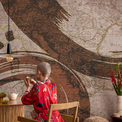 Moderne Fototapete nach Maß Künstlerische Karte