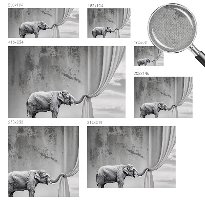 Selbstklebende Fototapete Surrealistischer Elefant