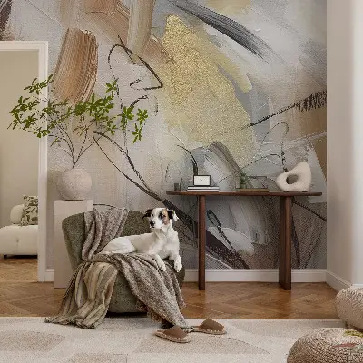 Selbstklebende Fototapete fürs Wohnzimmer mit abstrakter Komposition