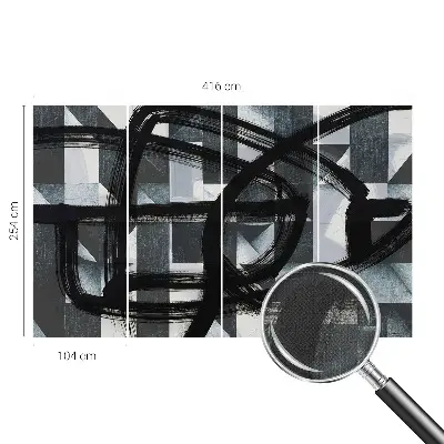 Selbstklebende Fototapete fürs Schlafzimmer mit ausdrucksstarkem geometrischem Muster