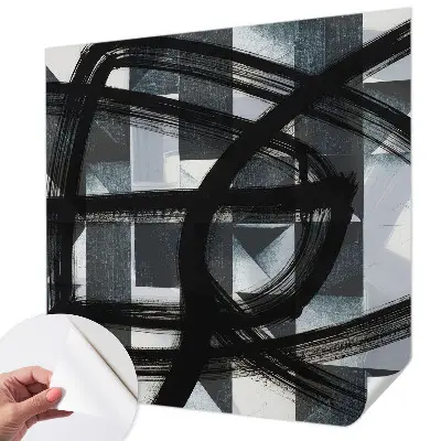 Selbstklebende Fototapete fürs Schlafzimmer mit ausdrucksstarkem geometrischem Muster