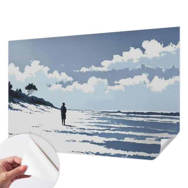 Fototapete in 3D-Optik mit Motiv „Stille am Strand“