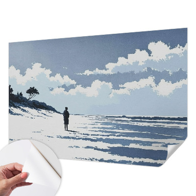 Fototapete in 3D-Optik mit Motiv „Stille am Strand“