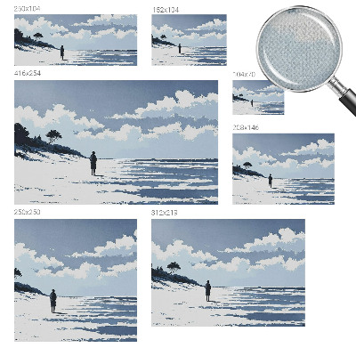 Fototapete in 3D-Optik mit Motiv „Stille am Strand“