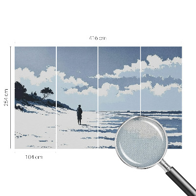 Fototapete in 3D-Optik mit Motiv „Stille am Strand“