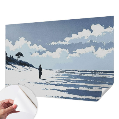 Fototapete in 3D-Optik mit Motiv „Stille am Strand“