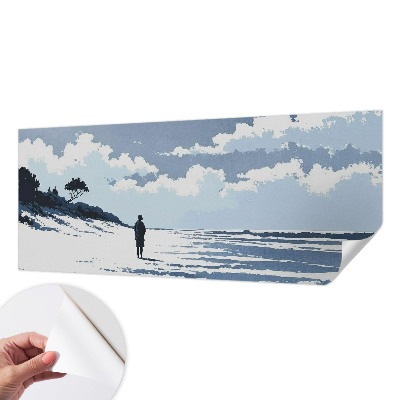 Fototapete in 3D-Optik mit Motiv „Stille am Strand“