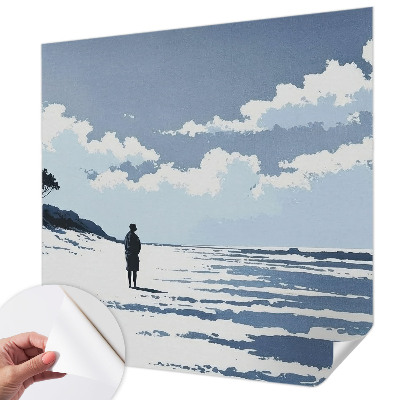 Fototapete in 3D-Optik mit Motiv „Stille am Strand“