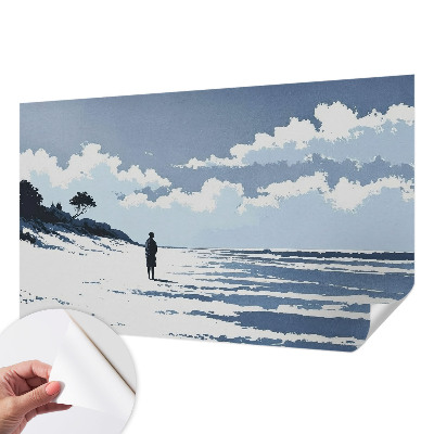 Fototapete in 3D-Optik mit Motiv „Stille am Strand“